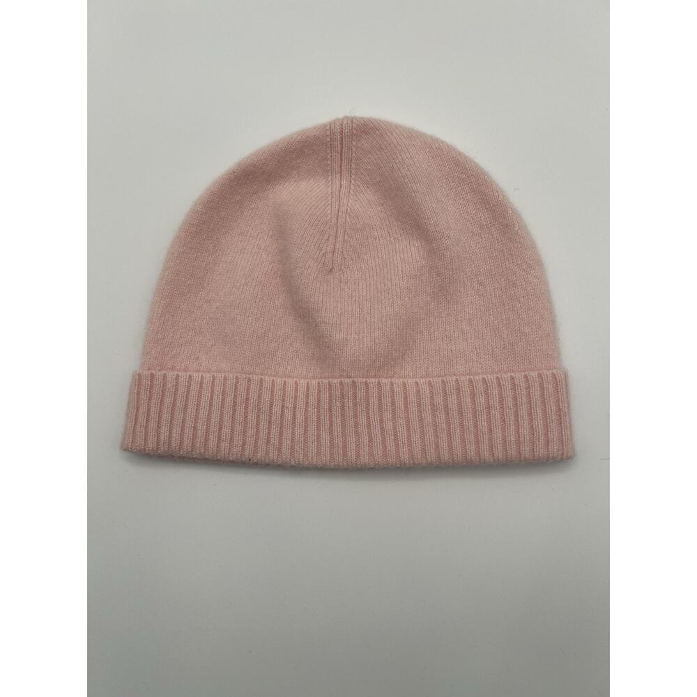 C by Bloomingdale's Baby Girls Blush Pink 100% Cashmere Knit Cuffed Beanie NWOT